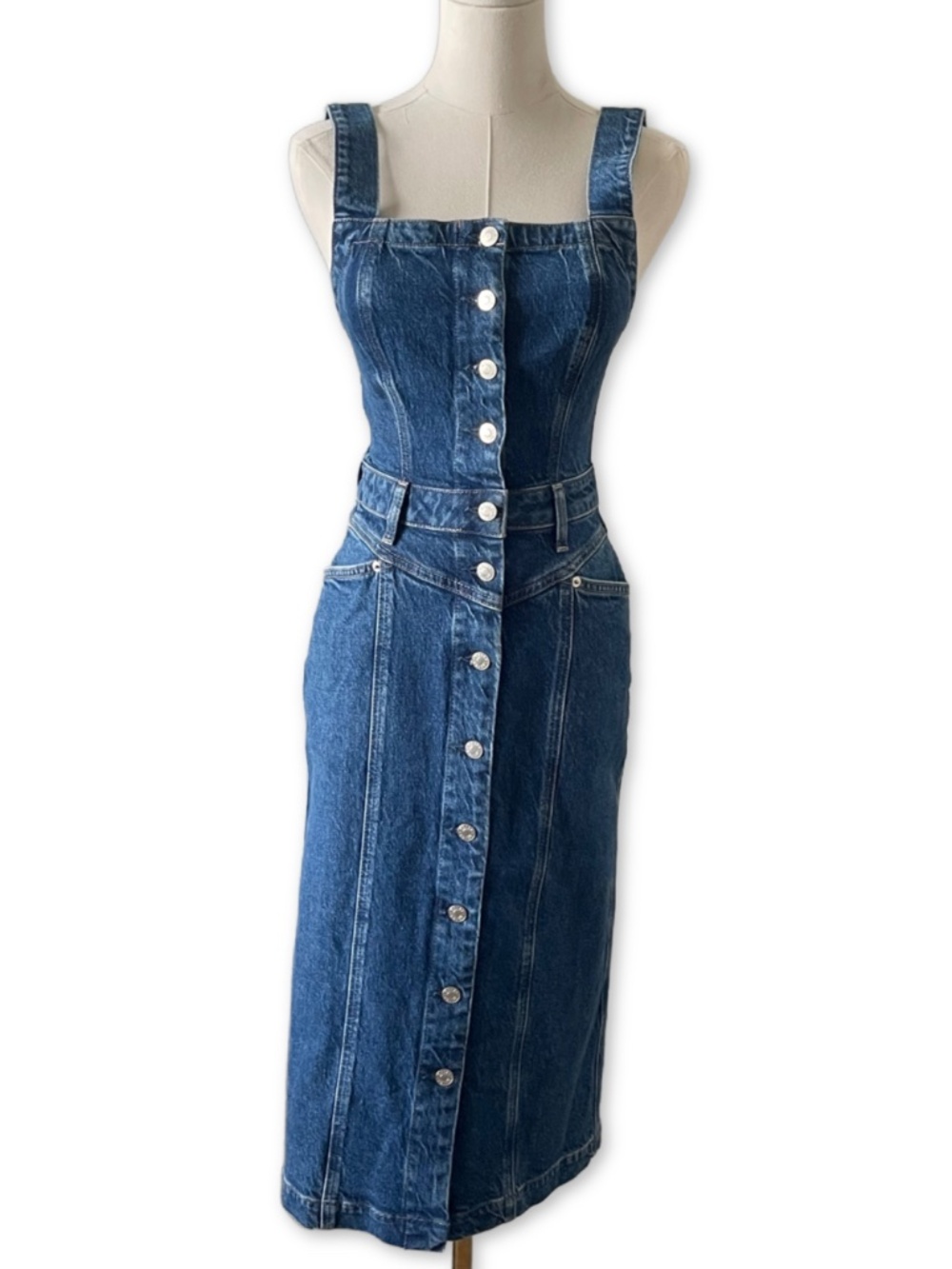 NWOT Rails Malibu Denim Button Down Midi Dress - Size Extra Small (XS)